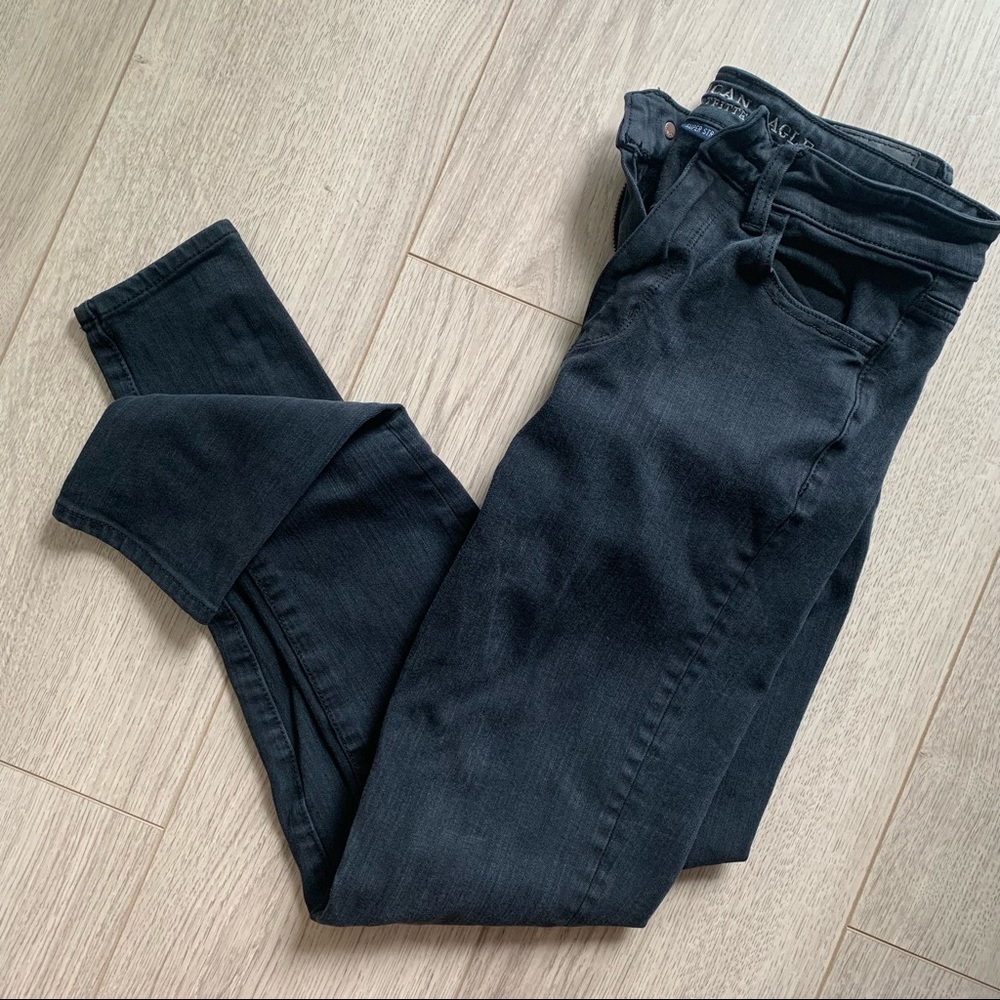 AMERICAN EAGLE Black Super Stretch X4 Skinny Jeans